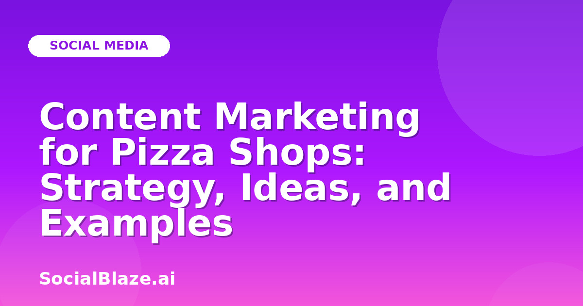 Content Marketing for Pizza Shops: Strategy, Ideas, and Examples