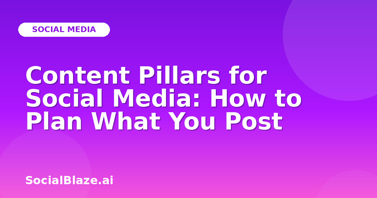 Content Pillars for Social Media: How to Plan What You Post