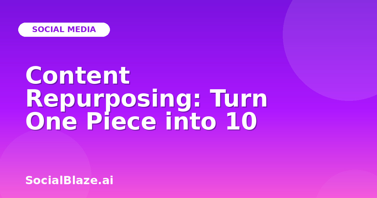 Content Repurposing: Turn One Piece into 10