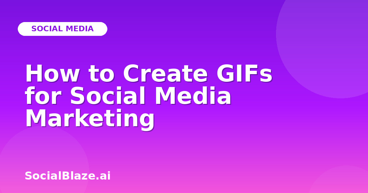 How to Create GIFs for Social Media Marketing