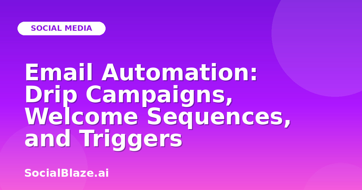 Email Automation: Drip Campaigns, Welcome Sequences, and Triggers