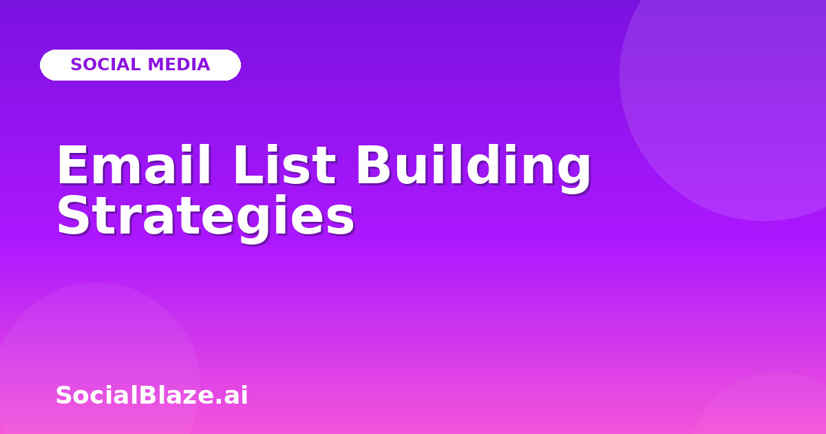 Email List Building Strategies