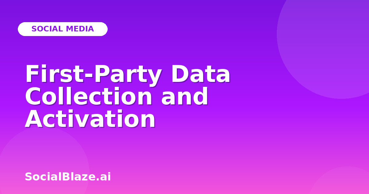 First-Party Data Collection and Activation
