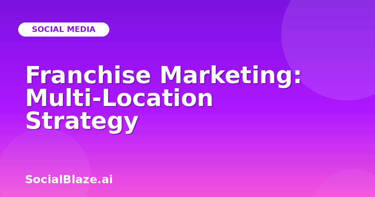 Franchise Marketing: Multi-Location Strategy