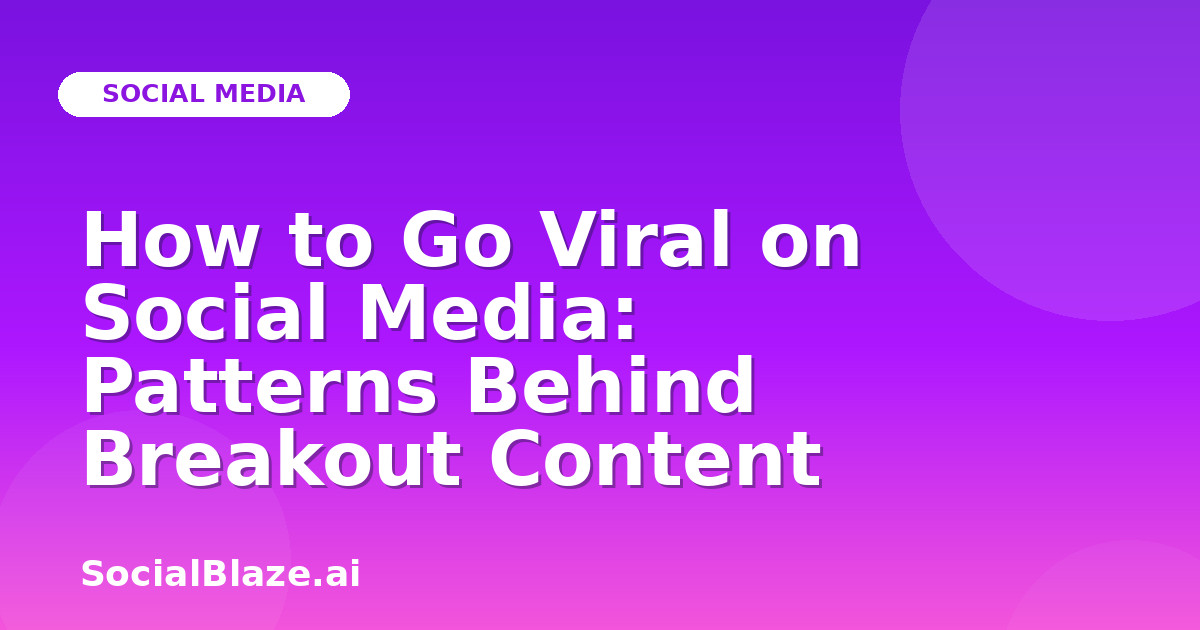 How to Go Viral on Social Media: Patterns Behind Breakout Content