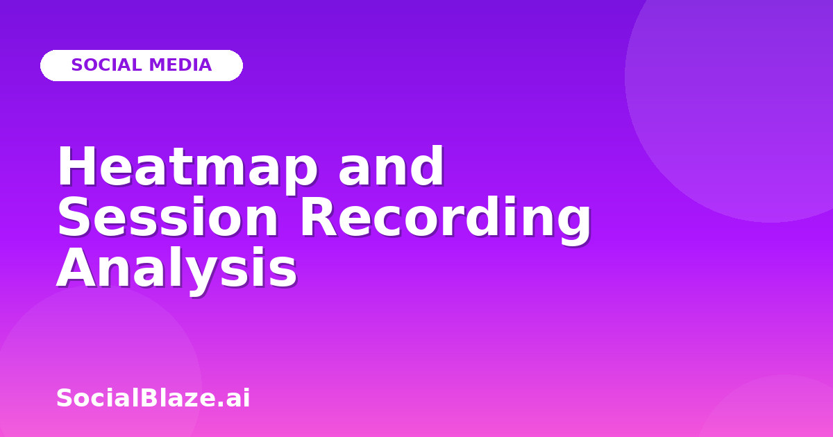 Heatmap and Session Recording Analysis