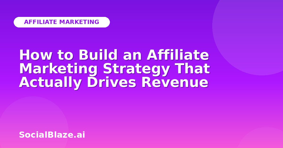 How to Build an Affiliate Marketing Strategy That Actually Drives Revenue