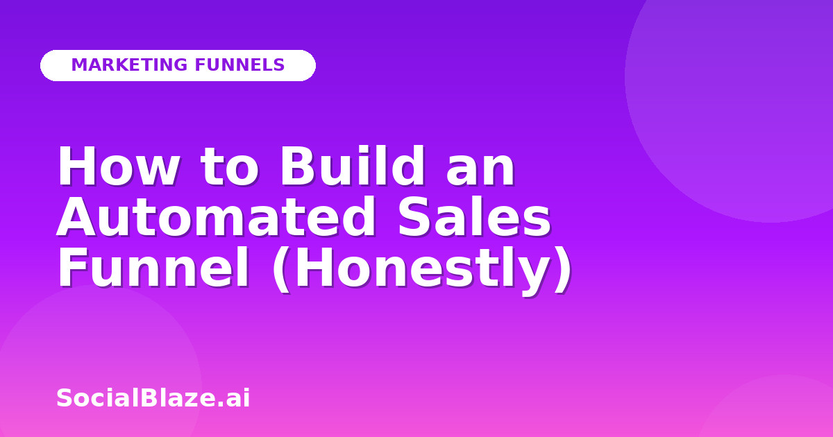 How to Build an Automated Sales Funnel (Honestly)