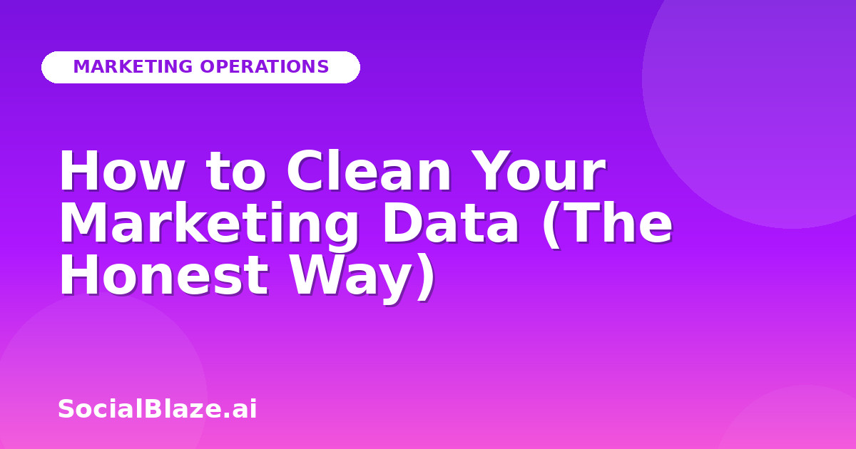 How to Clean Your Marketing Data (The Honest Way)