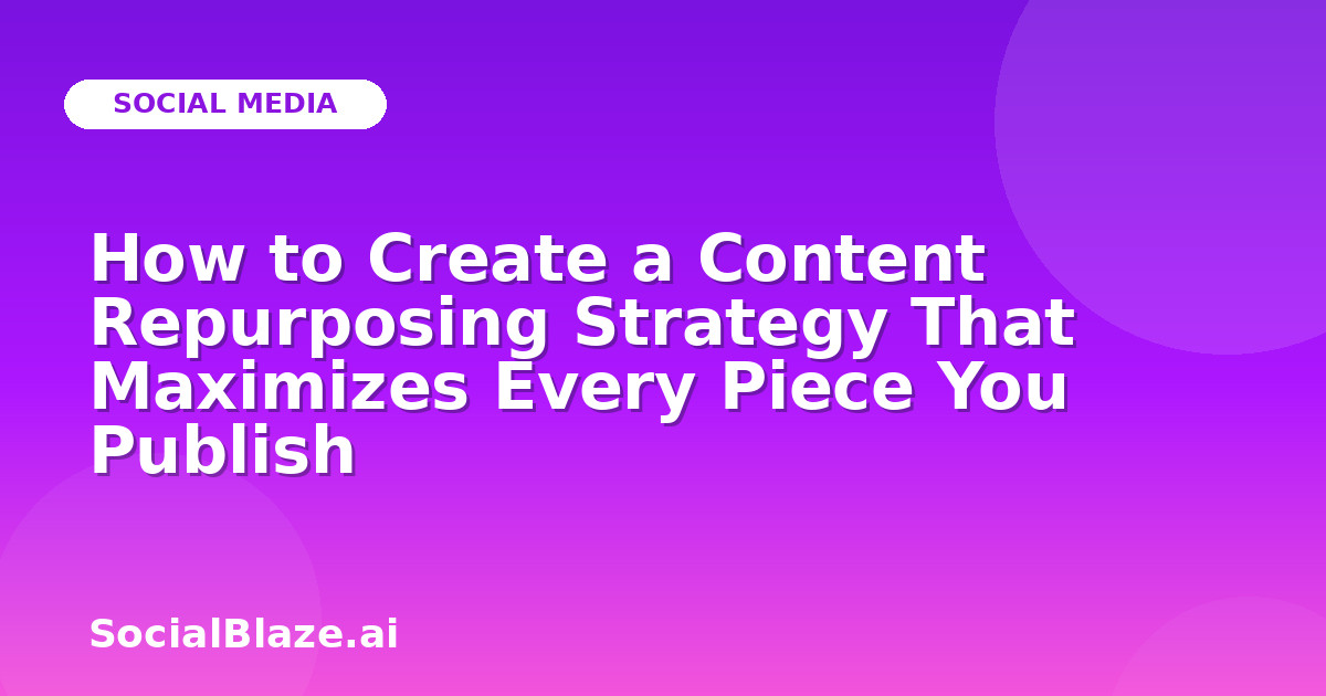 How to Create a Content Repurposing Strategy That Maximizes Every Piece You Publish