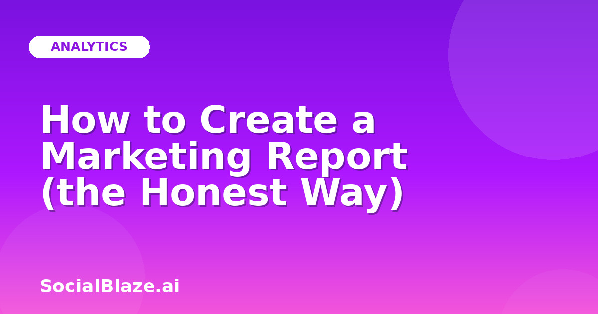 How to Create a Marketing Report (the Honest Way)