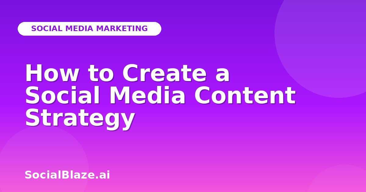 How to Create a Social Media Content Strategy