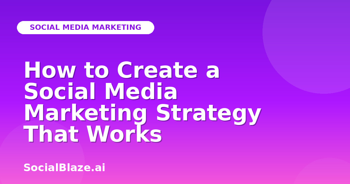 How to Create a Social Media Marketing Strategy That Works