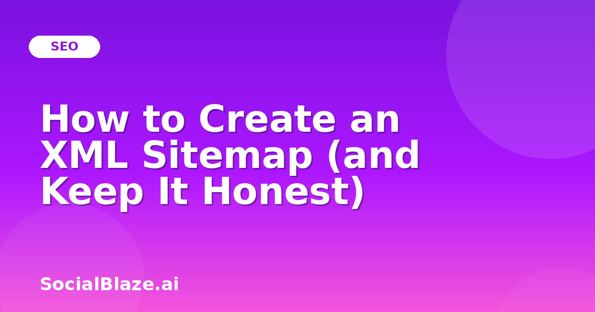 How to Create an XML Sitemap (and Keep It Honest)
