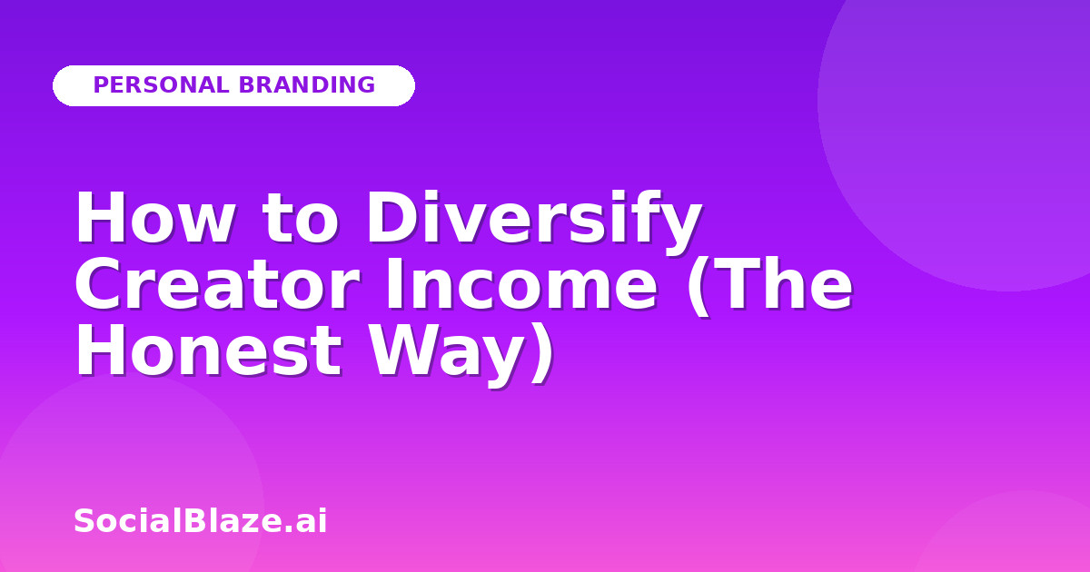 How to Diversify Creator Income (The Honest Way)