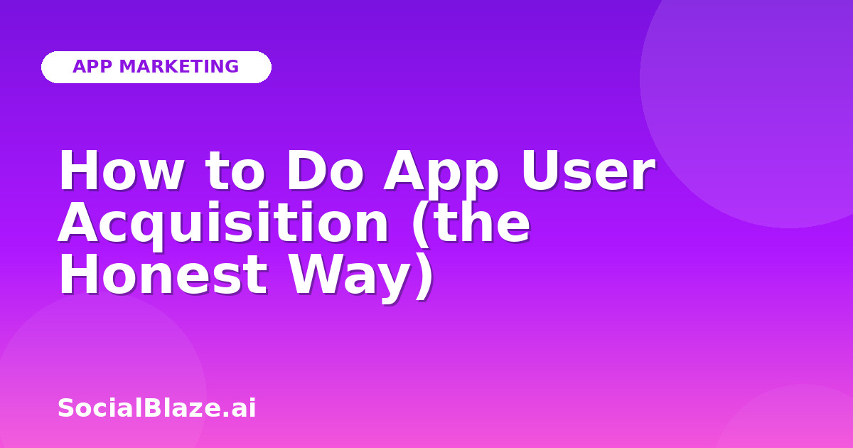 How to Do App User Acquisition (the Honest Way)