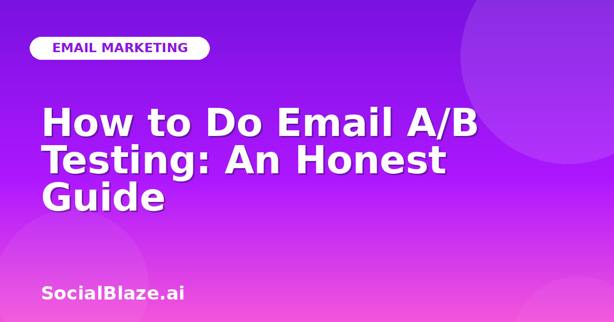 How to Do Email A/B Testing: An Honest Guide