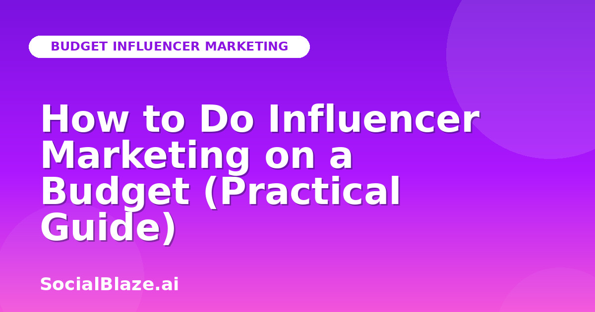 How to Do Influencer Marketing on a Budget (Practical Guide)