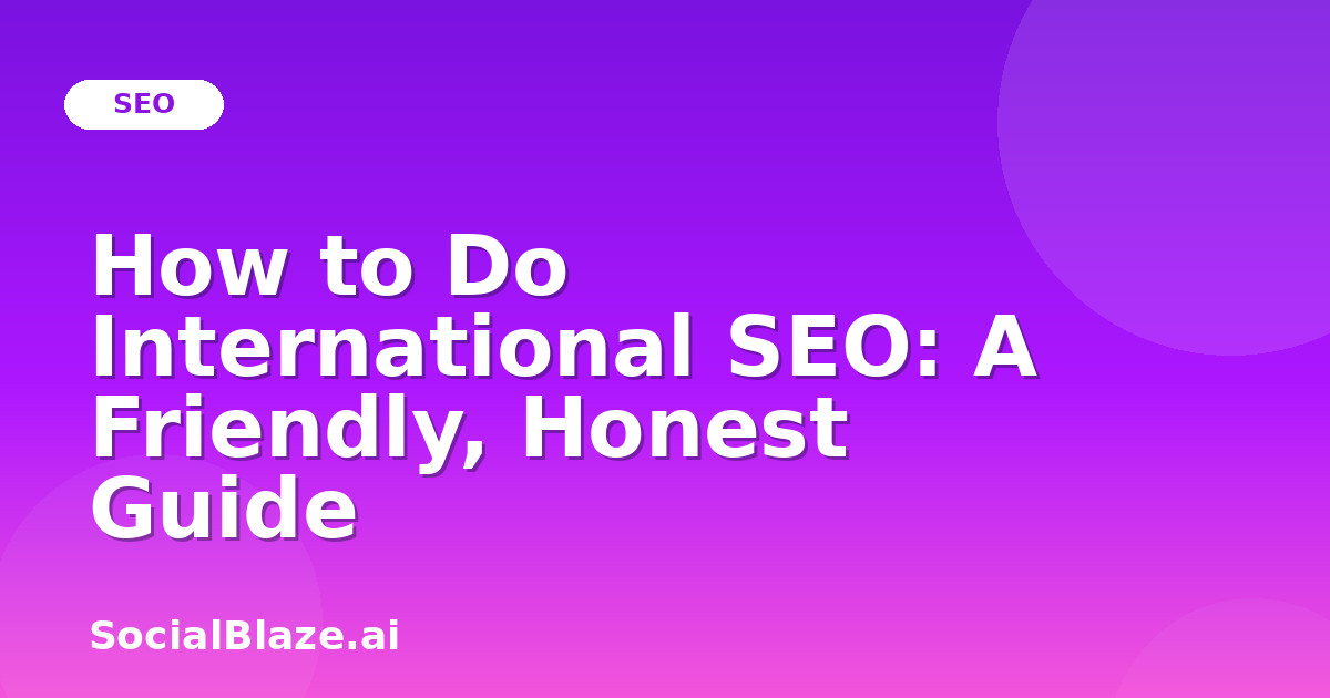 How to Do International SEO: A Friendly, Honest Guide