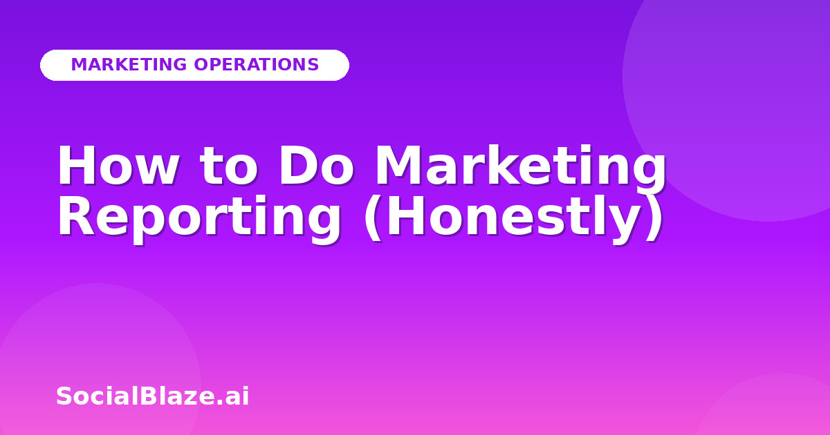 How to Do Marketing Reporting (Honestly)