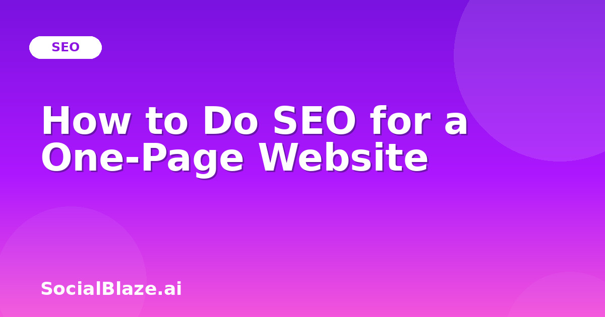 How to Do SEO for a One-Page Website
