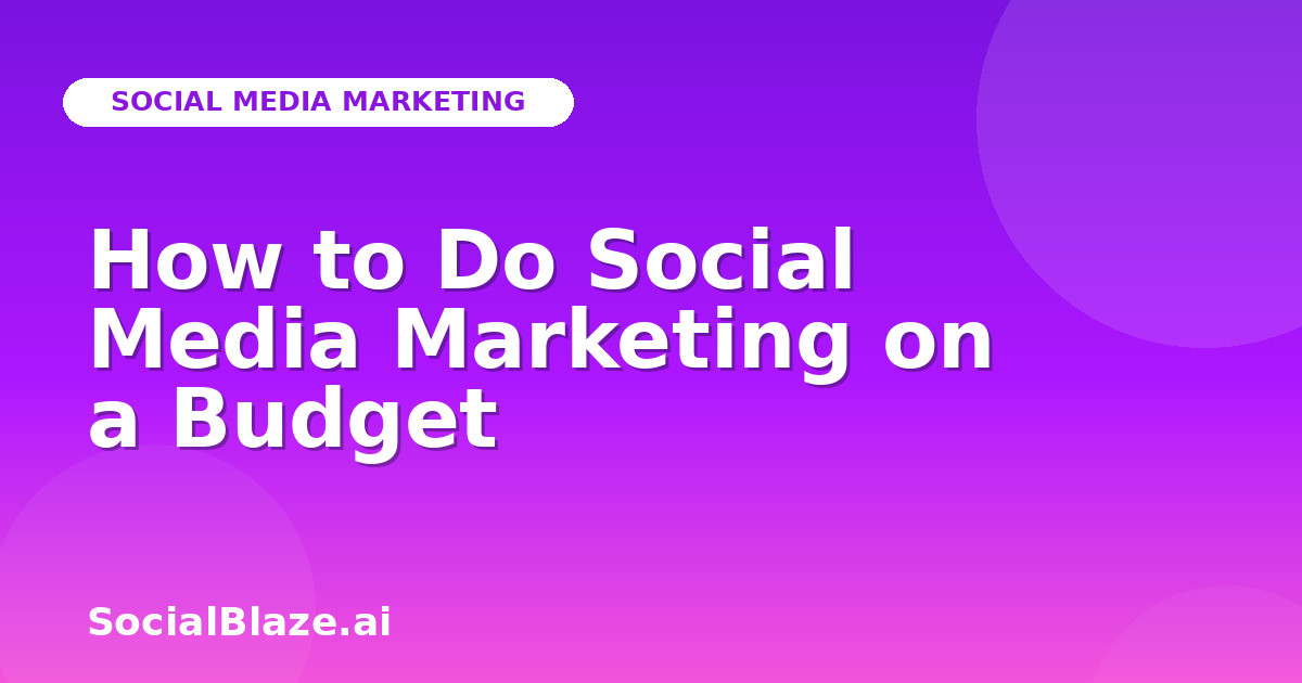 How to Do Social Media Marketing on a Budget