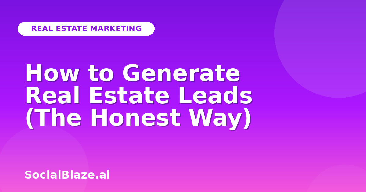 How to Generate Real Estate Leads (The Honest Way)