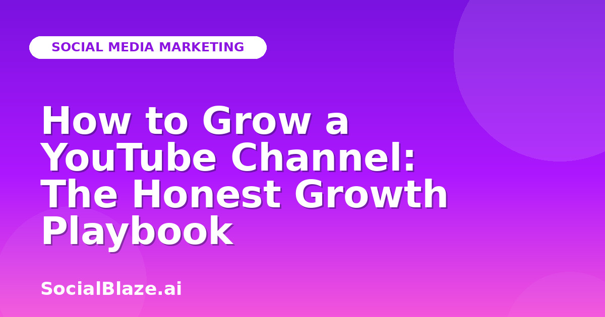 How to Grow a YouTube Channel: The Honest Growth Playbook