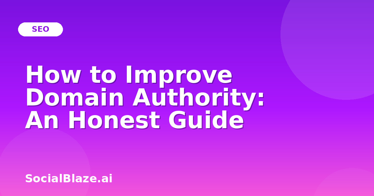 How to Improve Domain Authority: An Honest Guide