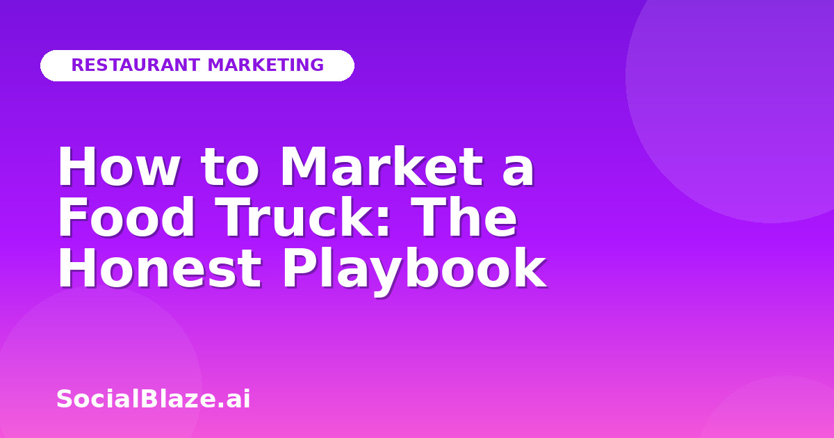How to Market a Food Truck: The Honest Playbook
