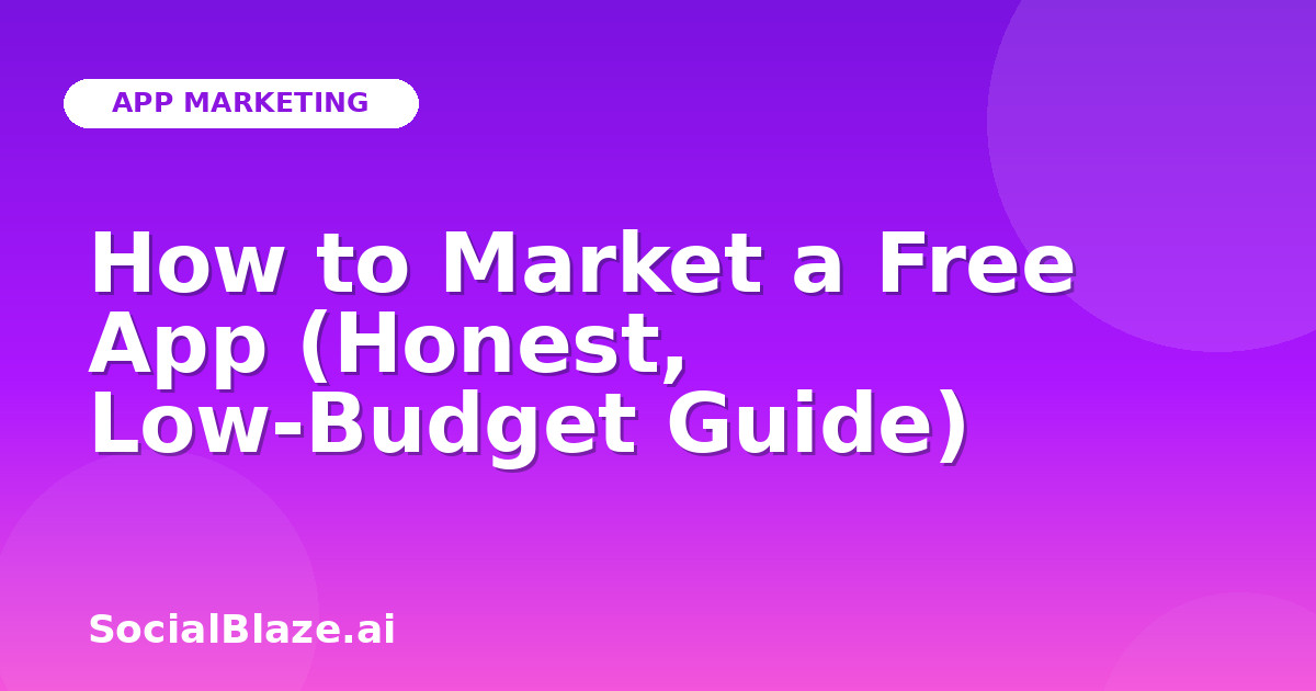 How to Market a Free App (Honest, Low-Budget Guide)