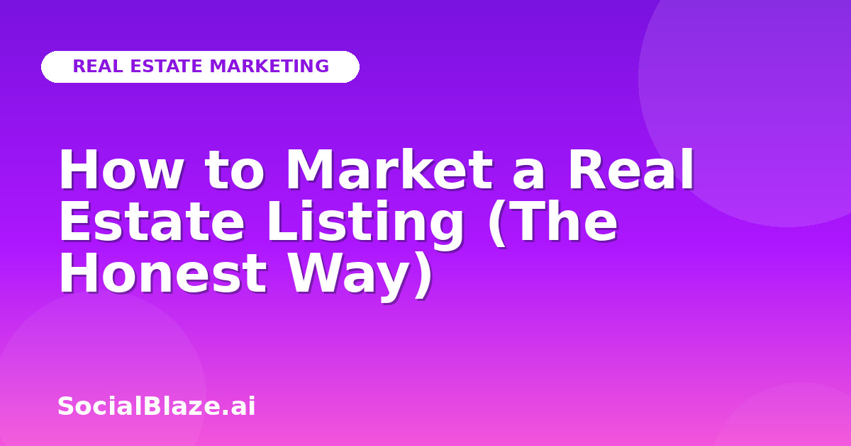 How to Market a Real Estate Listing (The Honest Way)