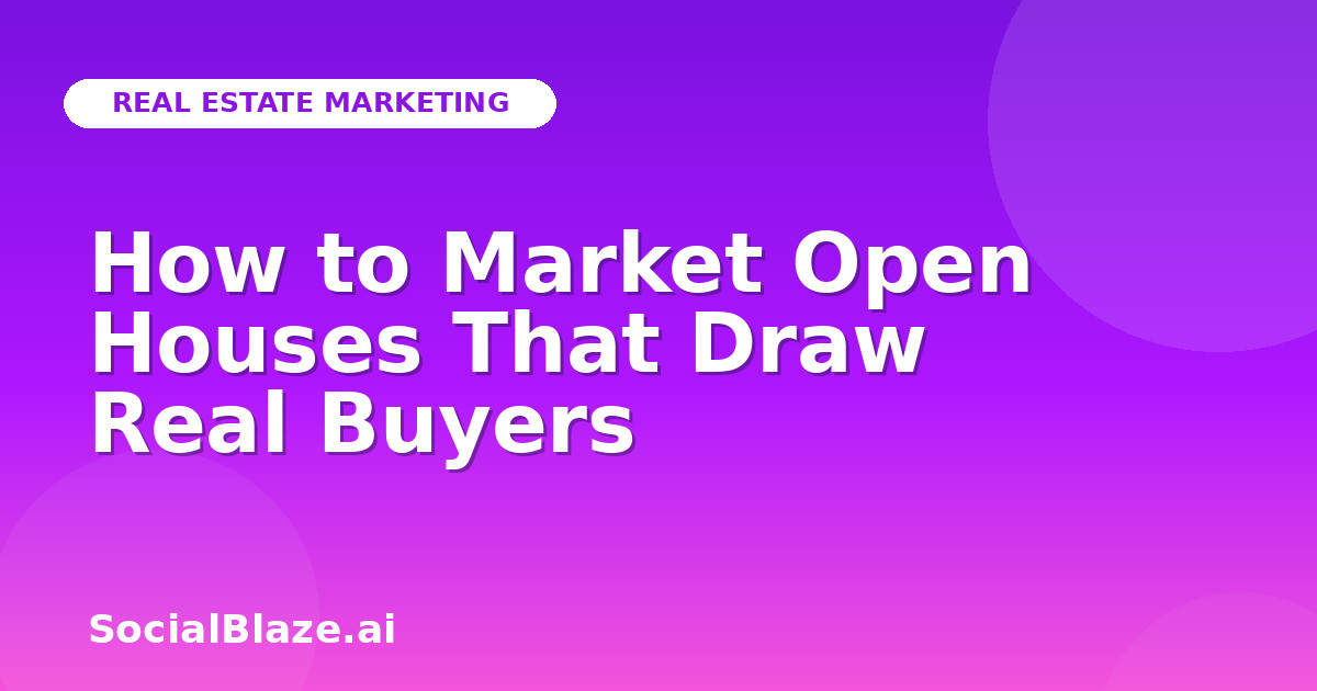 How to Market Open Houses That Draw Real Buyers