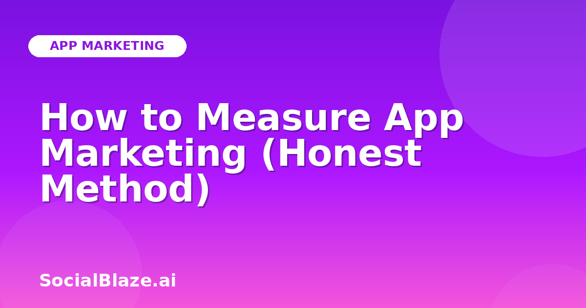 How to Measure App Marketing (Honest Method)