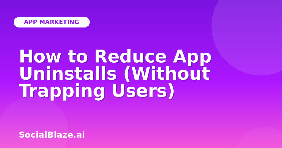 How to Reduce App Uninstalls (Without Trapping Users)