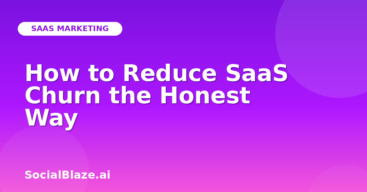 How to Reduce SaaS Churn the Honest Way