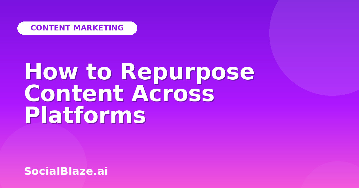 How to Repurpose Content Across Platforms