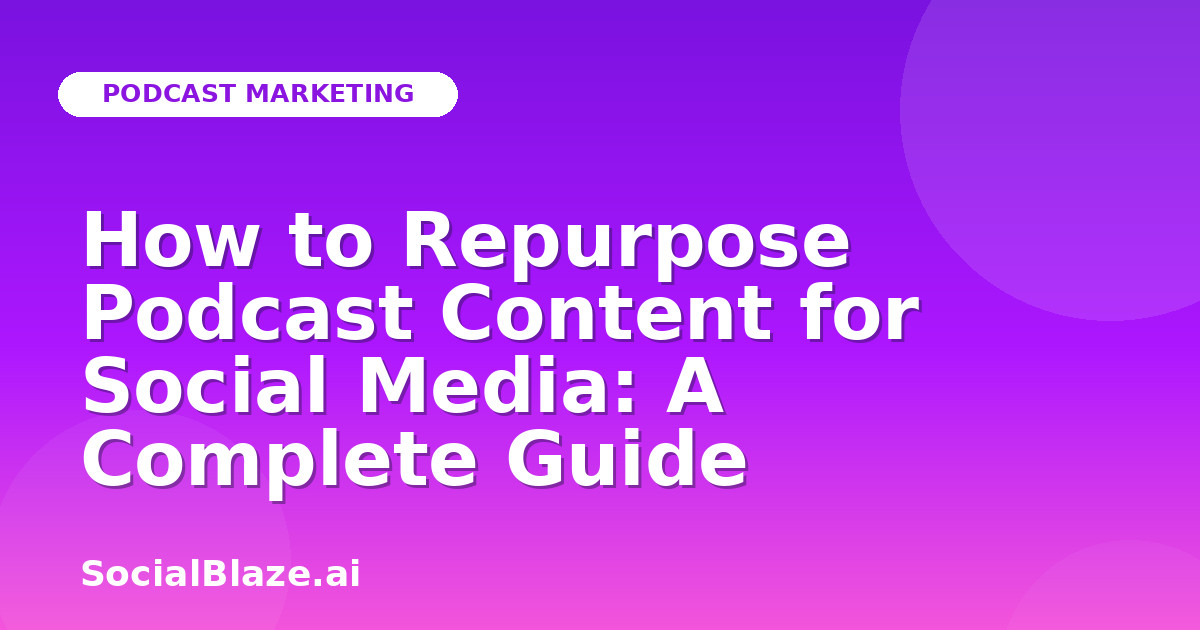 How to Repurpose Podcast Content for Social Media: A Complete Guide