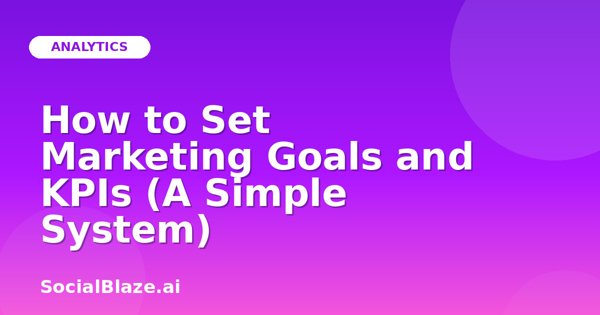 How to Set Marketing Goals and KPIs (A Simple System)