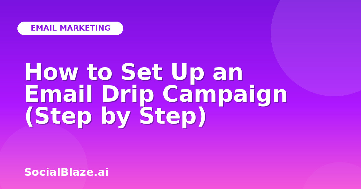 How to Set Up an Email Drip Campaign (Step by Step)