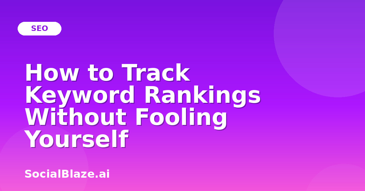 How to Track Keyword Rankings Without Fooling Yourself