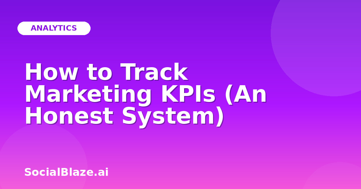 How to Track Marketing KPIs (An Honest System)