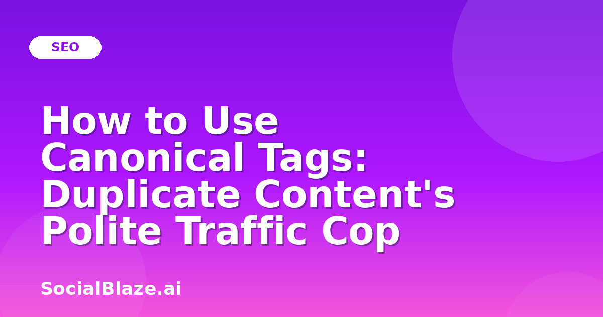 How to Use Canonical Tags: Duplicate Content's Polite Traffic Cop
