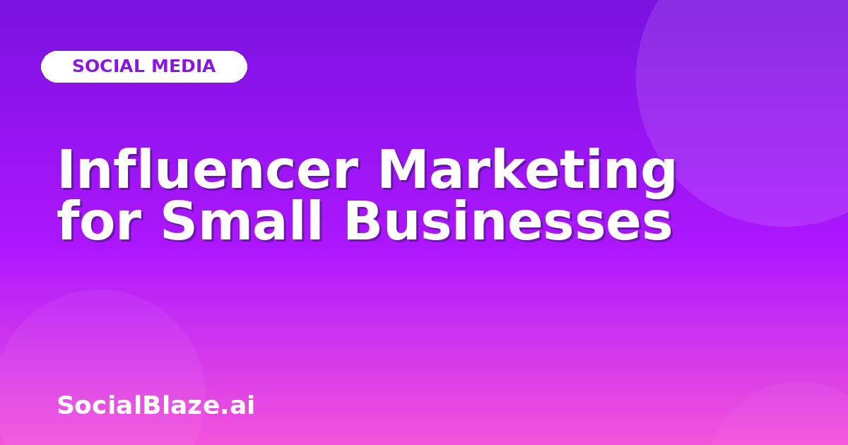 Influencer Marketing for Small Businesses