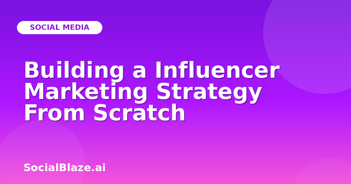 Building a Influencer Marketing Strategy From Scratch
