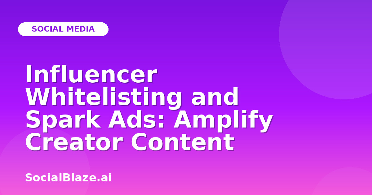 Influencer Whitelisting and Spark Ads: Amplify Creator Content