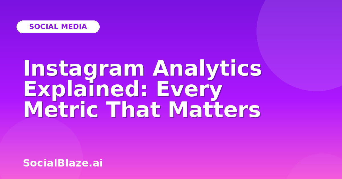 Instagram Analytics Explained: Every Metric That Matters