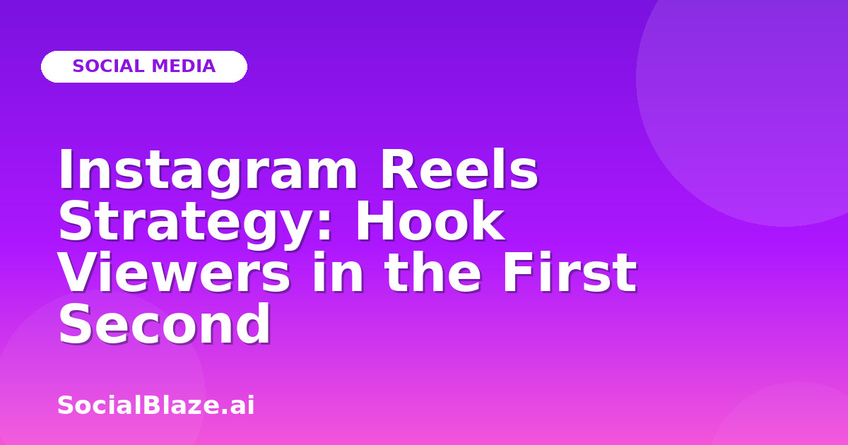 Instagram Reels Strategy: Hook Viewers in the First Second