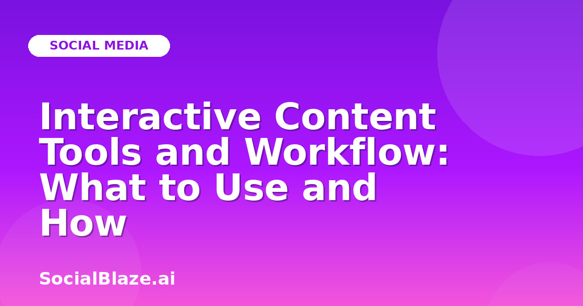 Interactive Content Tools and Workflow: What to Use and How