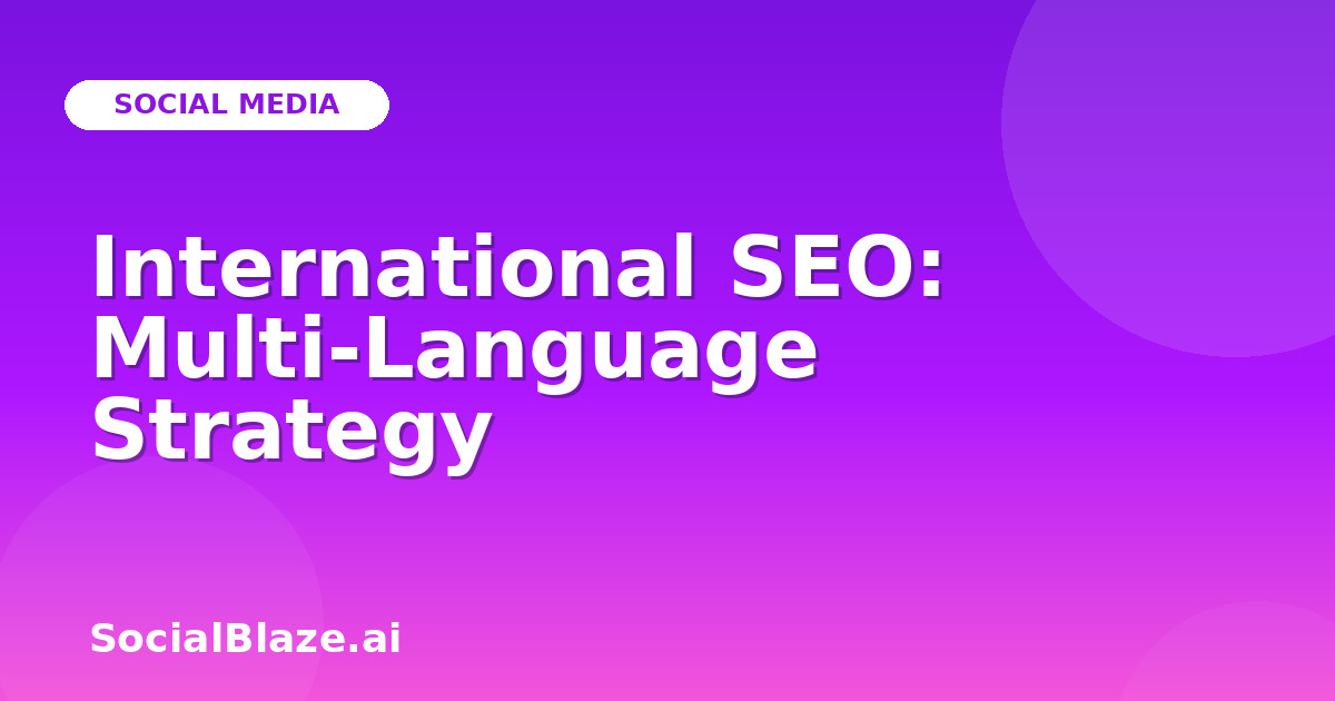 International SEO: Multi-Language Strategy